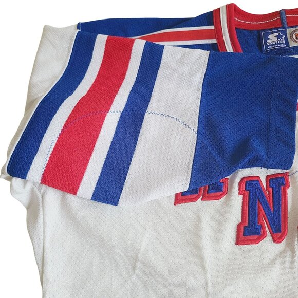 Vtg 90's Starter New York Rangers Jersey Authentic Center Ice Fight Strap NHL - Picture 6 of 16